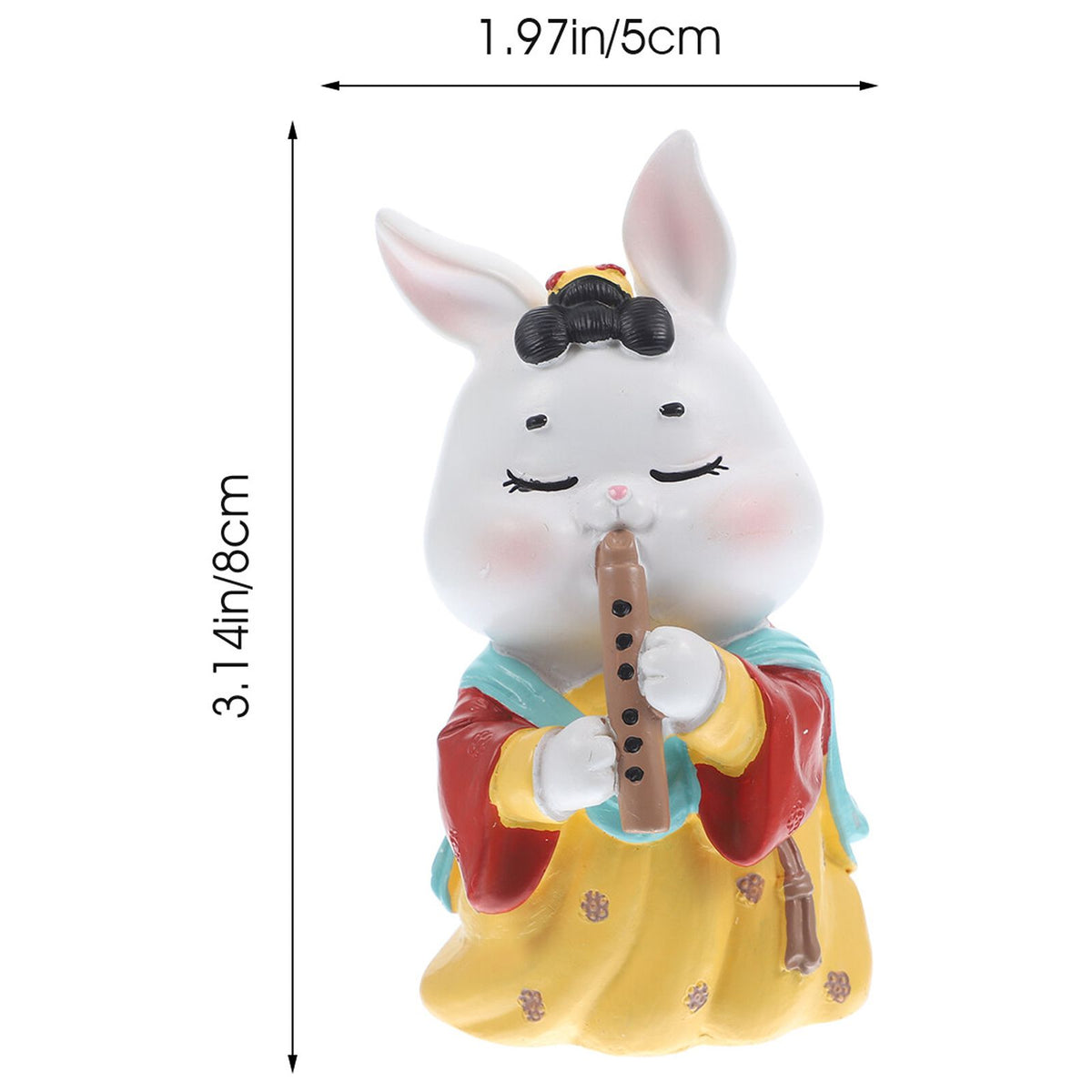 Miniature Bunny Ornament Synthetic Resin Doll W485835