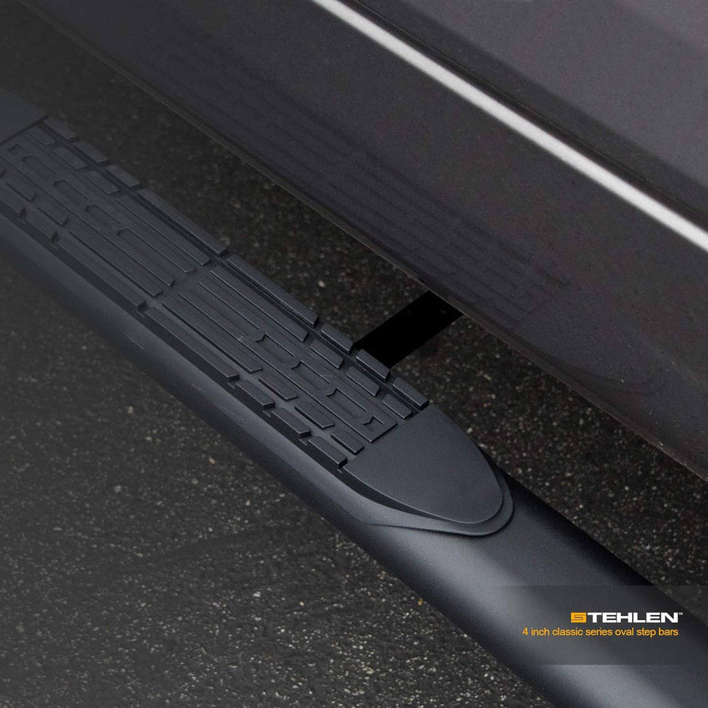 4 Oval Side Step Nerf Bars Matte Black V736