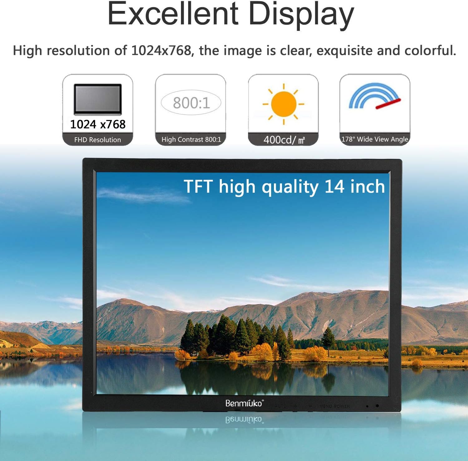 1024x768 HD CCTV Monitor with Built-in Speaker Q26638