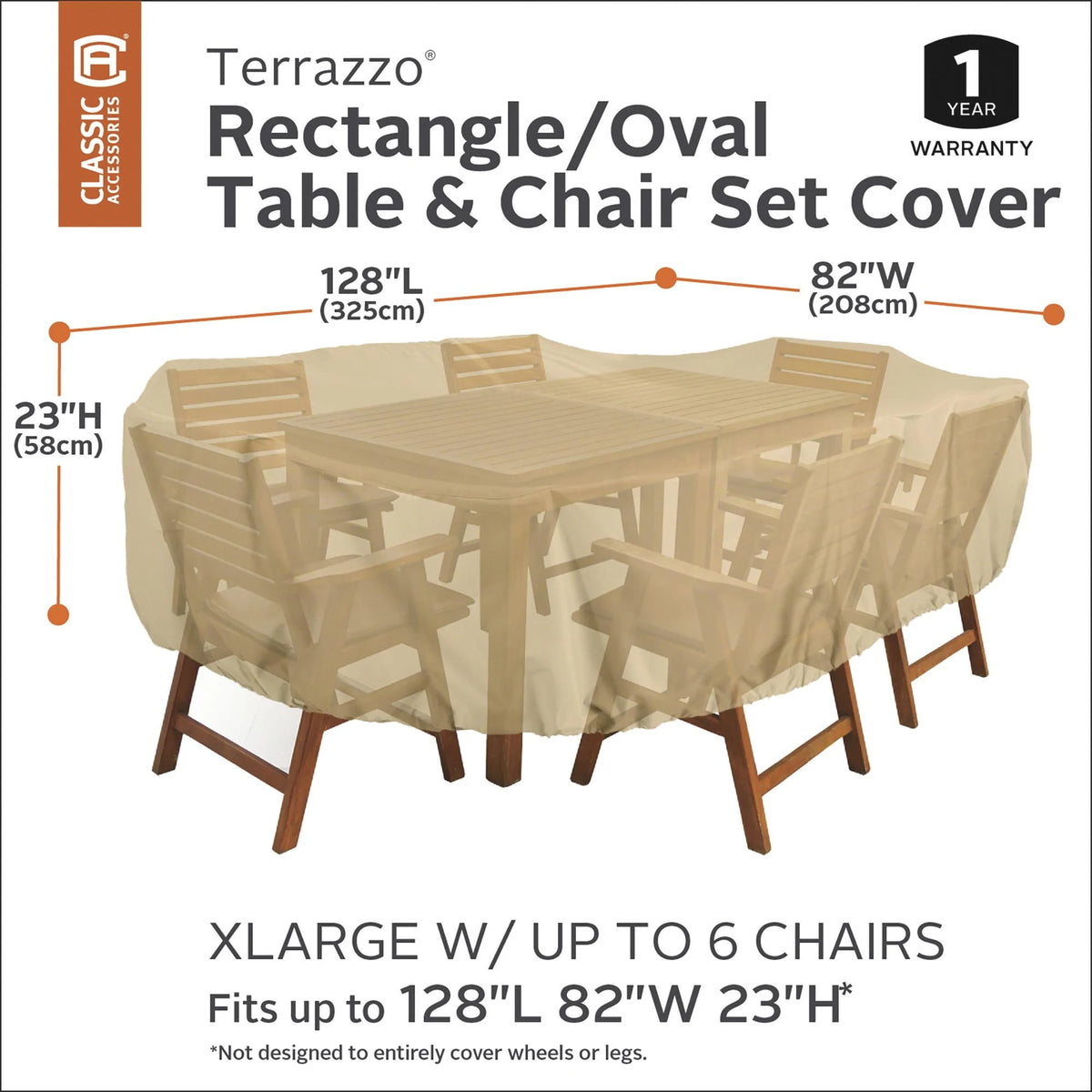 Terrazzo Patio Table & Chair Set Cover X98823