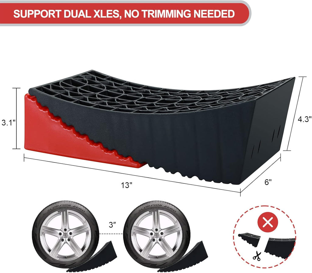 Camper Levelers 2 Pack Anti-Slip Leveling System Support Two Axles Up to 35,000lbs A840916