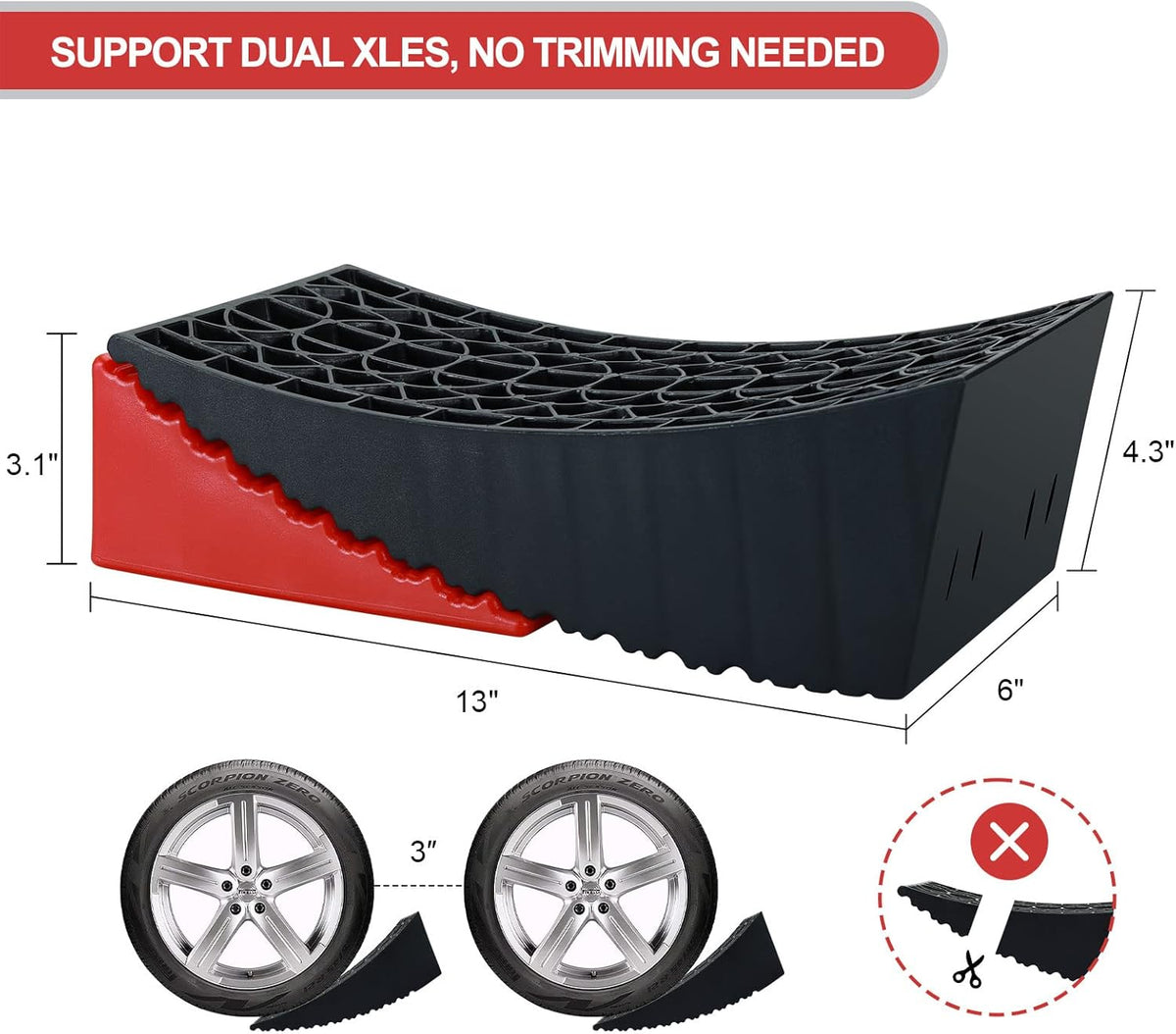 Camper Levelers 2 Pack Anti-Slip Leveling System Support Two Axles Up to 35,000lbs A840916