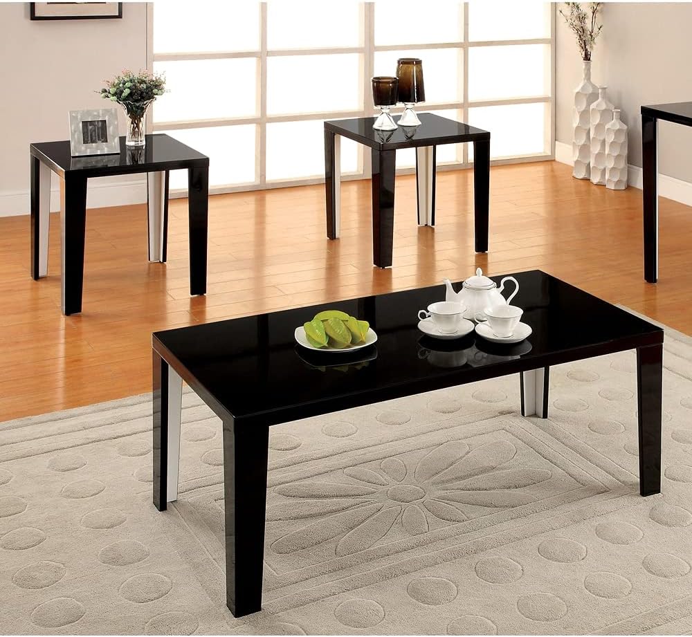 3-Piece Accent Table Set Black C1061