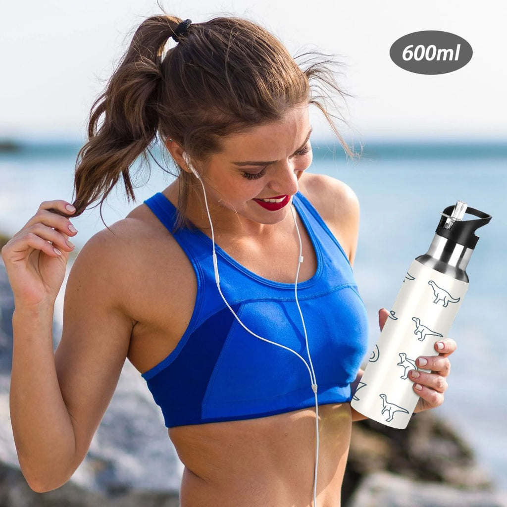 Stainless Steel Water Bottle with Straw Lid Vacuum Insulated Leak Proof Flask 20 OZ I772