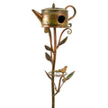 Antique Copper Teapot Birdhouse Garden Stake N570071