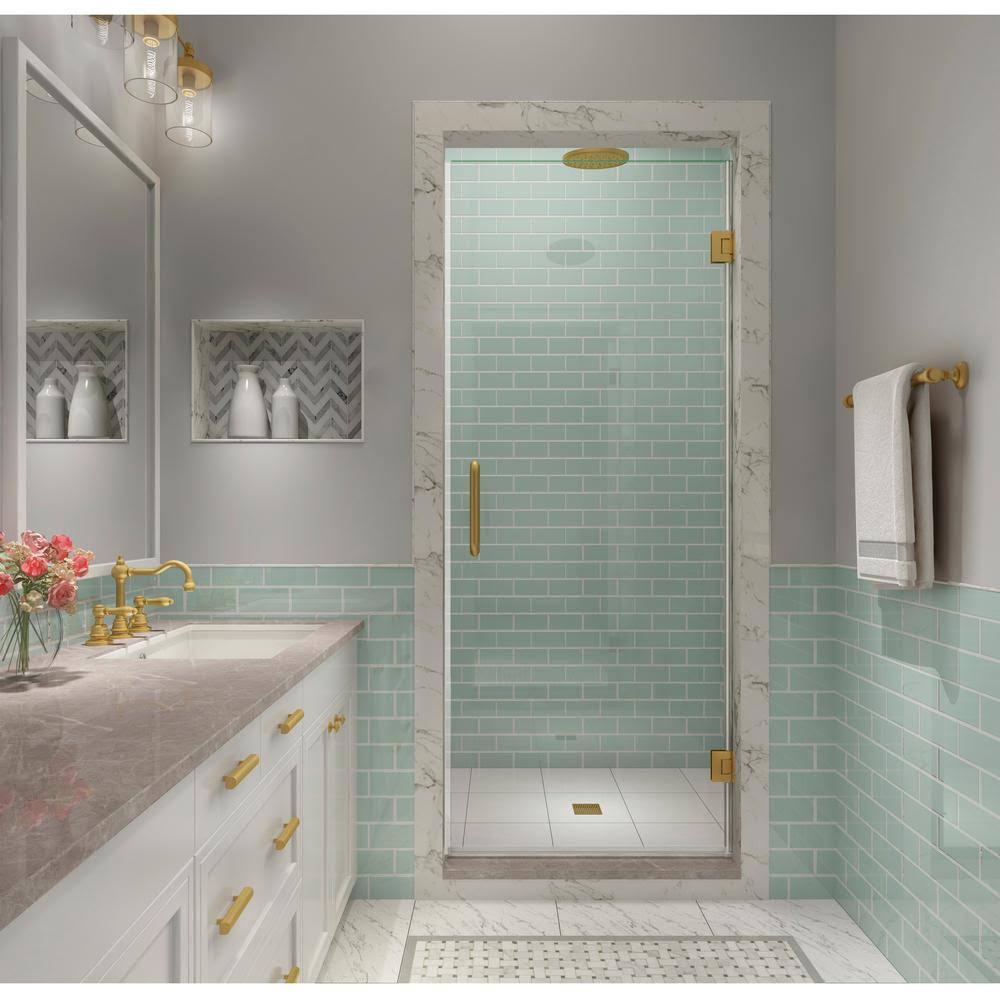 Brushed Gold Frameless Shower Door D285