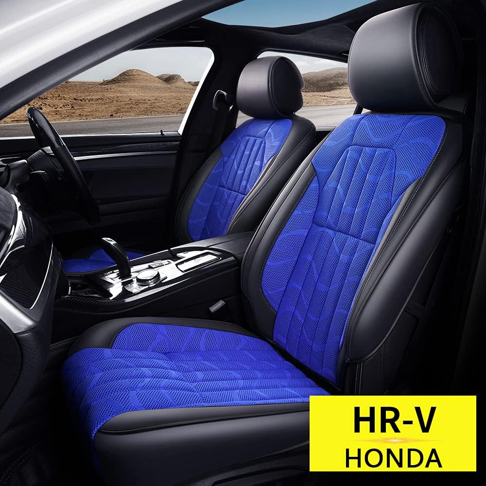 Black Faux Leather Car Seat Covers Full Set for Honda HR-V M255