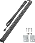 Metal Power Strip 24 Outlets Surge Protector with 15 FT Extension Cord, Yellow, Pack of 2 V41073