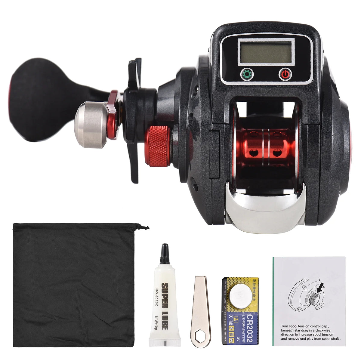 Fishing Reel Line Counter Reel 16+1 Ball Bearings Ice Fishing Reel 6.3:1 Gear Ratio V41726