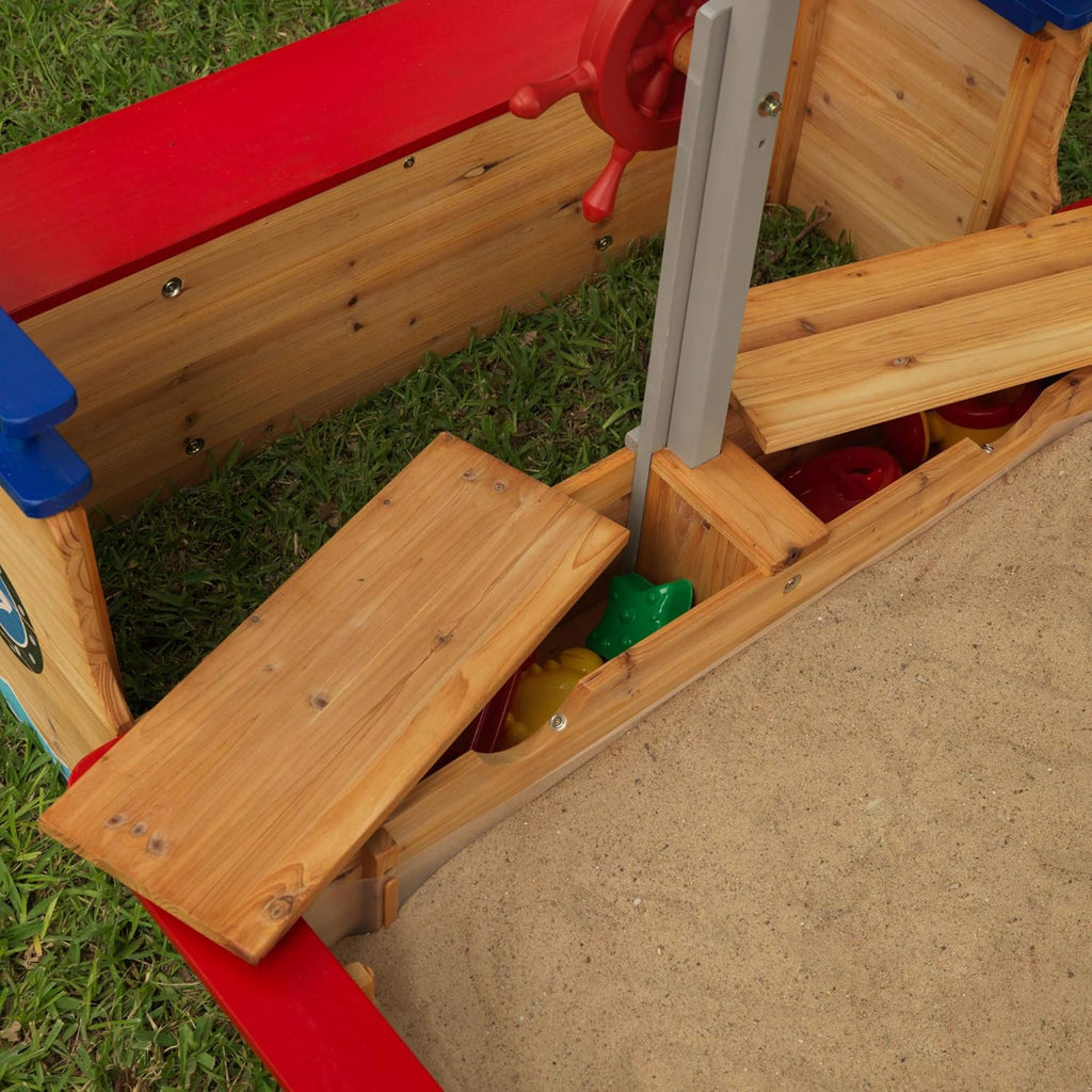 Wooden Pirate Sandbox with Canopy P8957