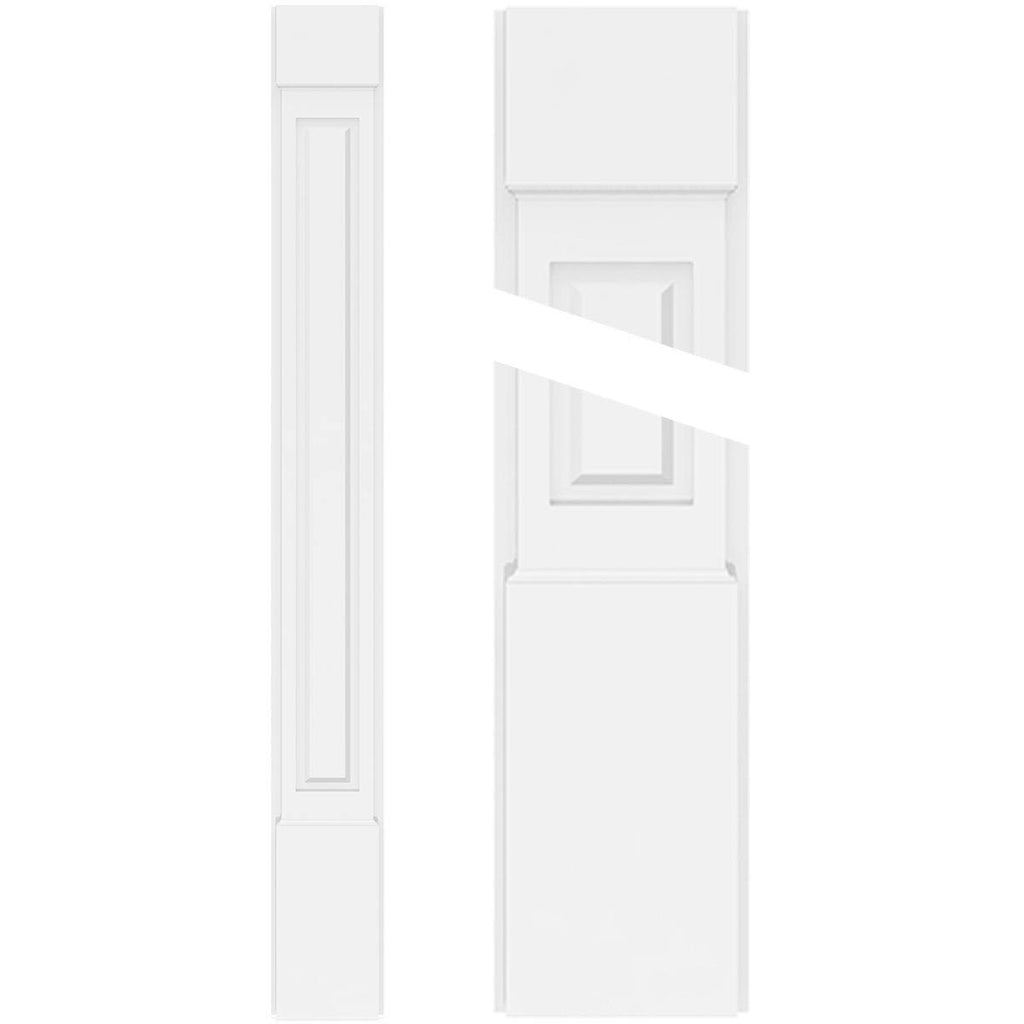 Raised Panel PVC Pilaster with Capital and Base (Pair) W517