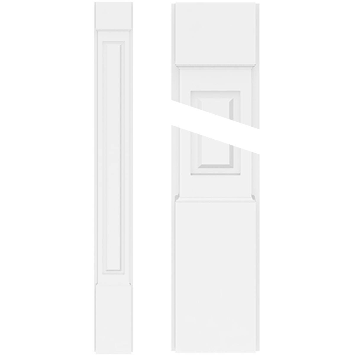 Raised Panel PVC Pilaster with Capital and Base (Pair) W517