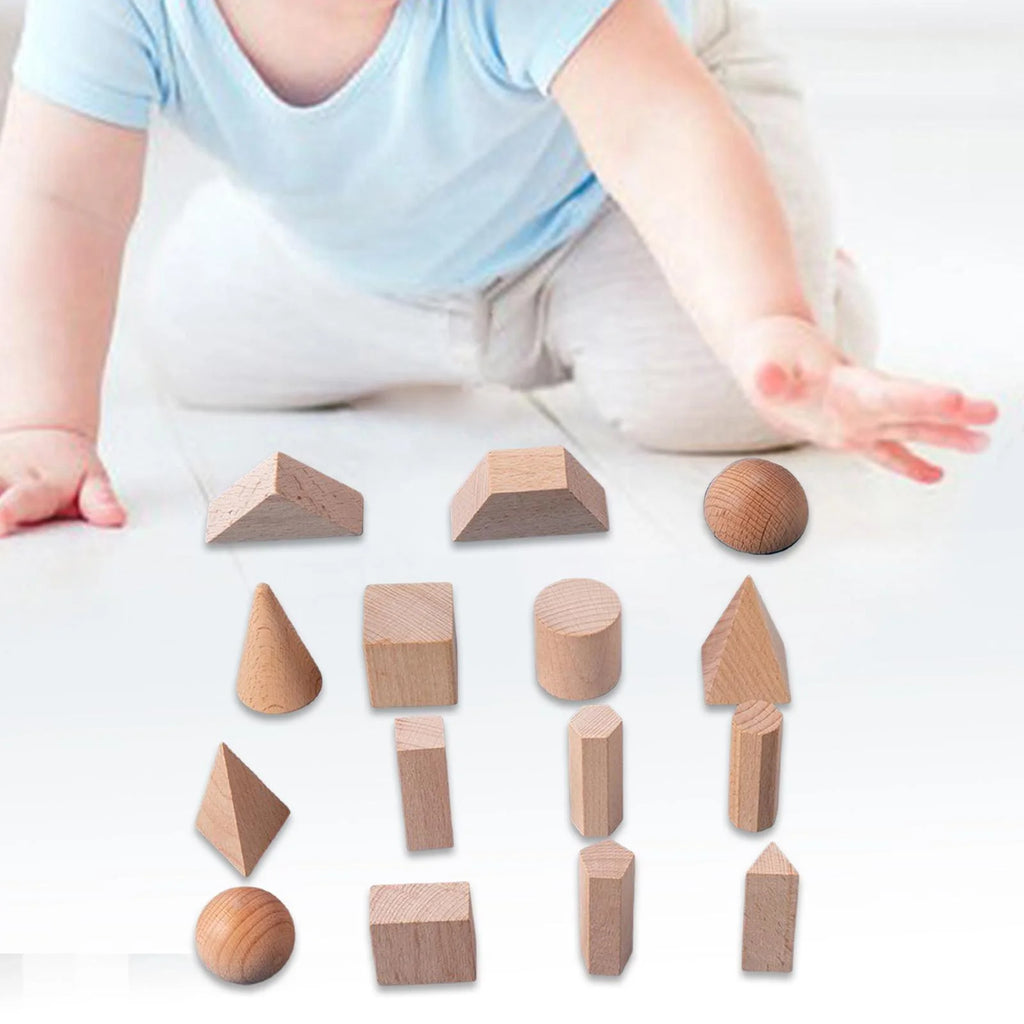 Wood Geometric Solids Math Toys S8198