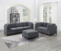 Modular Corner Sofa Set with Ottoman, Ash Gray Chenille M37368