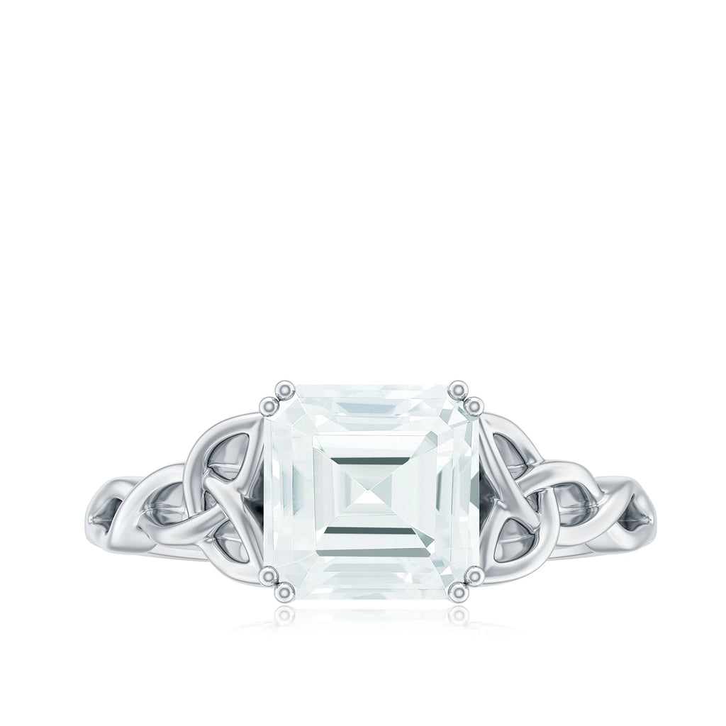 2 CT Asscher Cut Moissanite Solitaire Engagement Ring, 925 Sterling Silver, US 11.00 Q441986