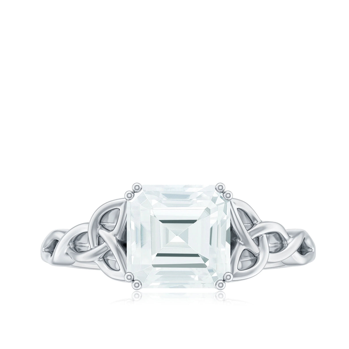 2 CT Asscher Cut Moissanite Solitaire Engagement Ring, 925 Sterling Silver, US 11.00 Q441986