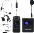 UHF Wireless Microphone System with Lavalier Mic, Headset Mic, Handheld Mic, Transmitter & Receiver, Pack of 2 H650063