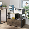 Wood Lateral File Cabinet with Drawer and Open Shelf J52495