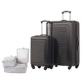 5pc Hardside Rolling Spinner Upright Set, 20" 28" Luggage, 3pc Packing Cubes, Charcoal B5606