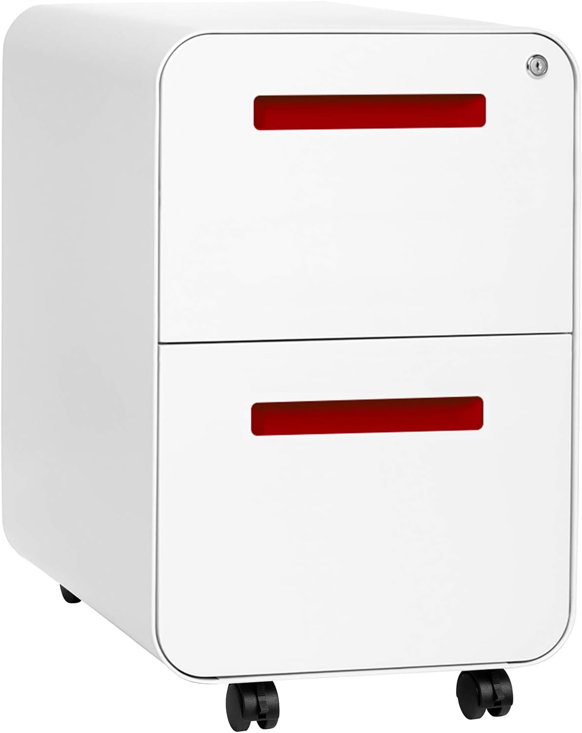 White 2-Drawer Mobile File Cabinet C2107