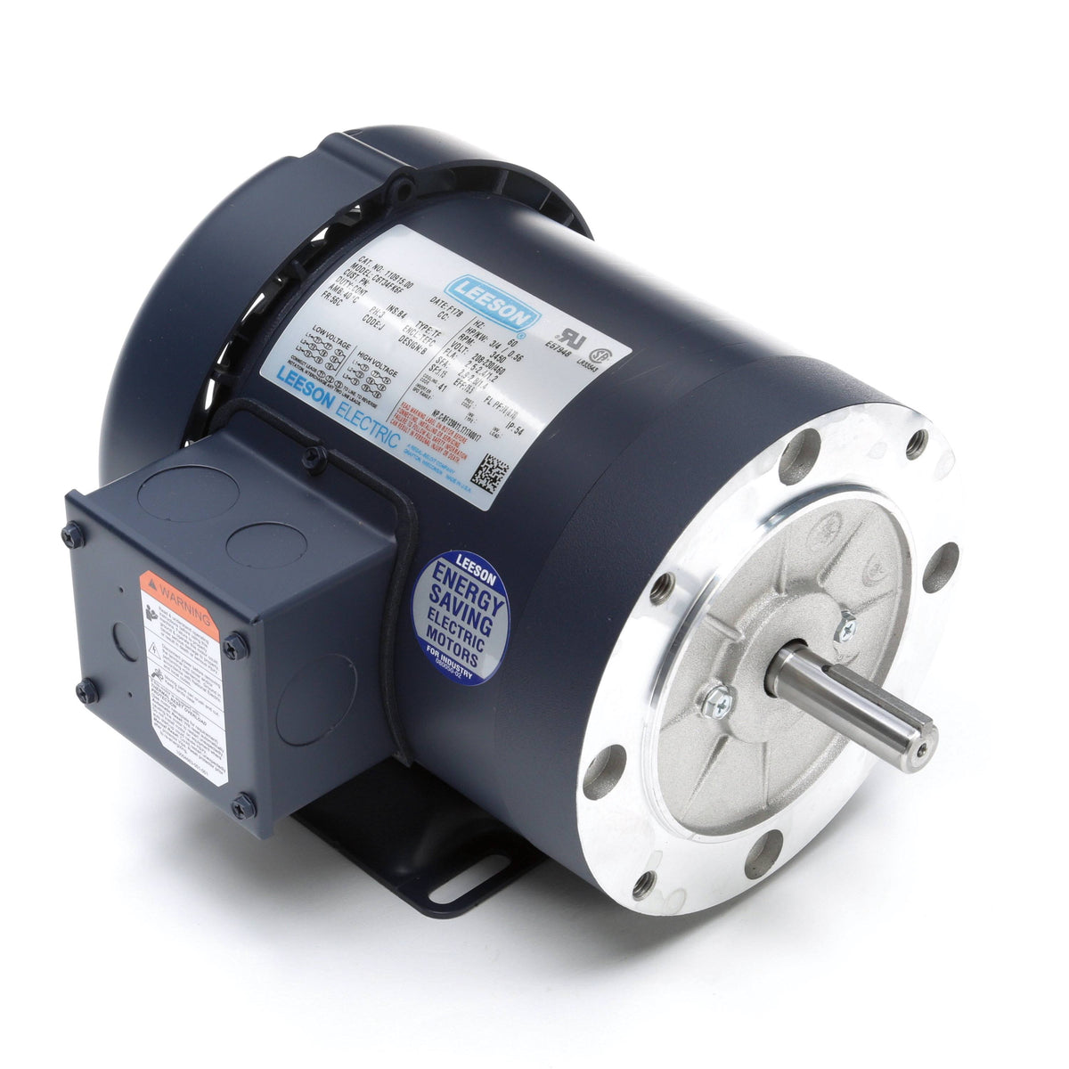 0.75 HP 3450 RPM 208-230/460V 56C TEFC C-Face Rigid Motor O443048