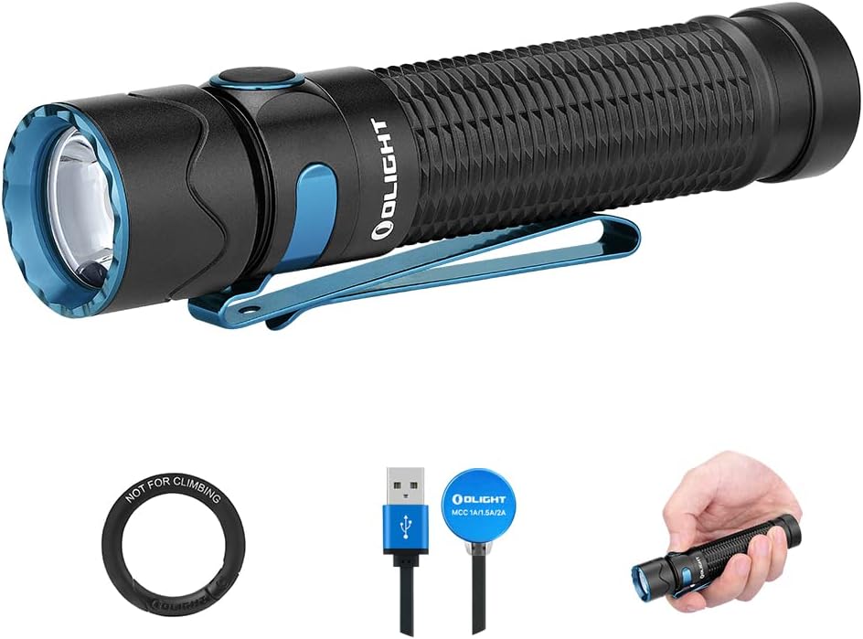 1750 Lumens Rechargeable Tactical Flashlight with Dual Switch and Proximity Sensor N474