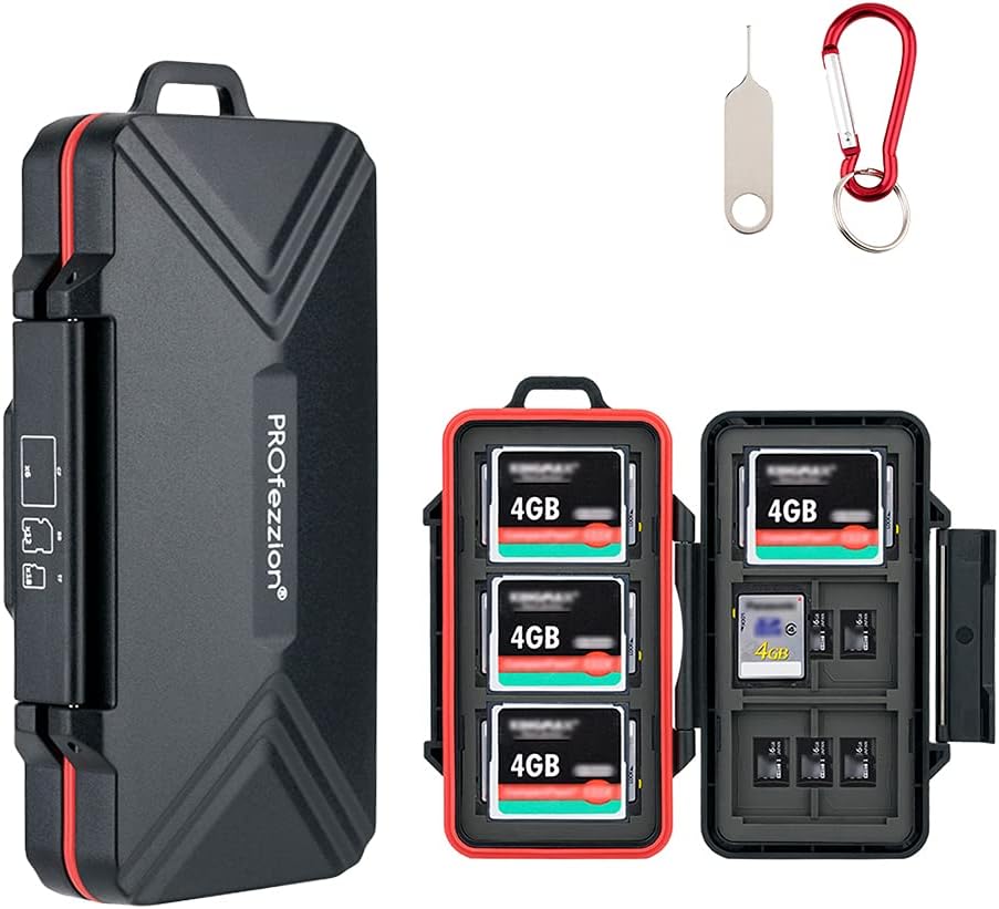 36 Slots Water-Resistant Anti-Shock SD Card Case, Black V523