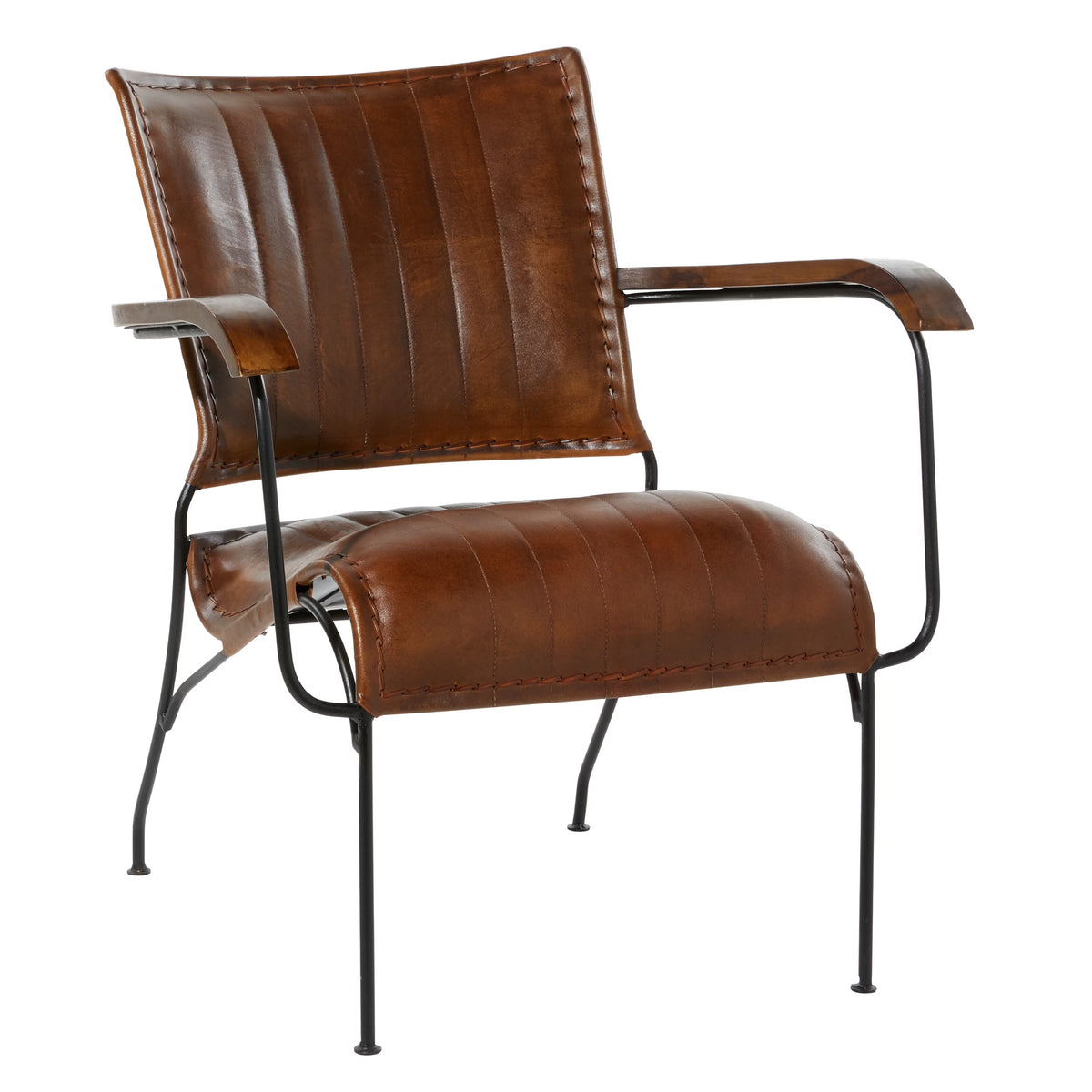 Brown Leather Accent Chair R10819