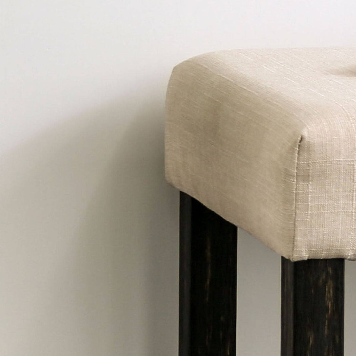 Rustic Linen Fabric Counter Height Bench Light Grey J752