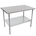 Work Table, 16 Gauge Stainless Steel Flat Top T7909