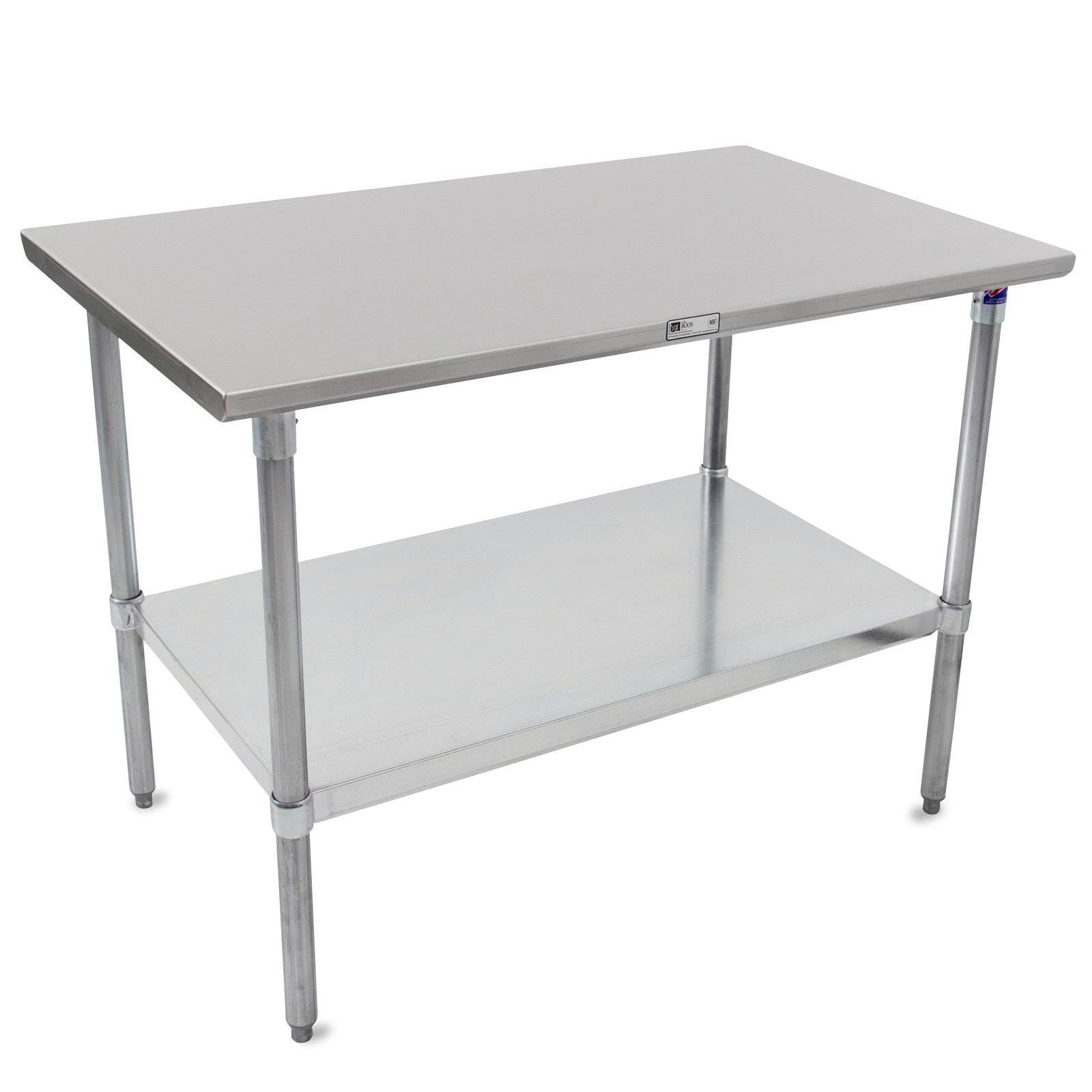 Work Table, 16 Gauge Stainless Steel Flat Top T7909
