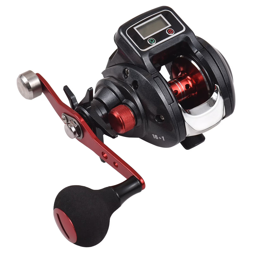 Fishing Reel Line Counter Reel 16+1 Ball Bearings Ice Fishing Reel 6.3:1 Gear Ratio V41726