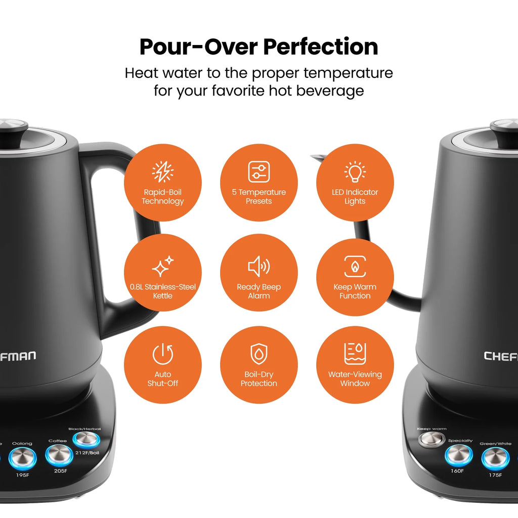 Black Gooseneck Electric Kettle A881