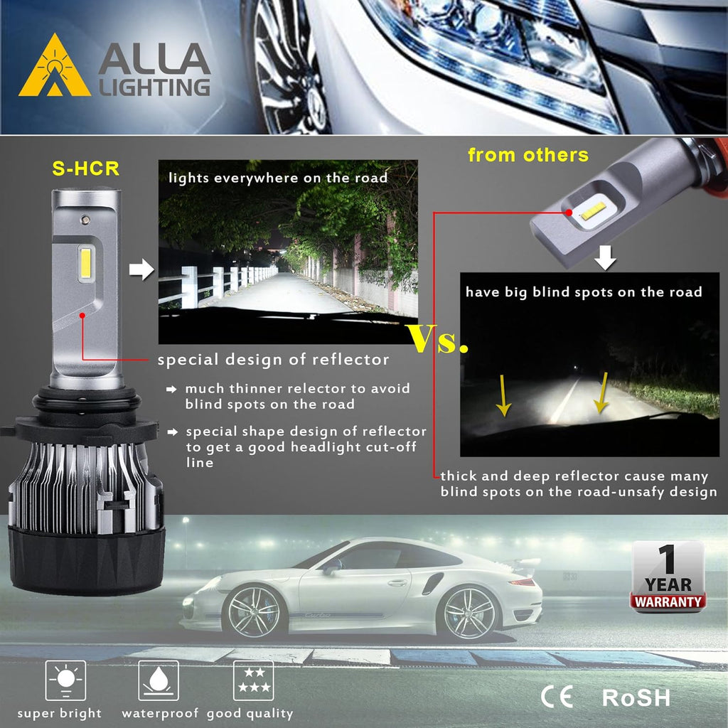 H11 Low Beam HB3/9005 High Beam LED Bulbs Combo Kits, Xenon White (4 Packs, 2 Sets) N838699