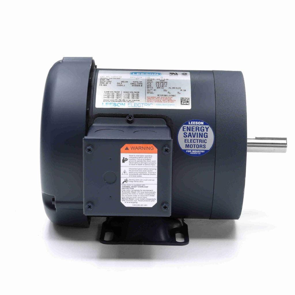 0.75 HP 3450 RPM 208-230/460V 56C TEFC C-Face Rigid Motor O443048