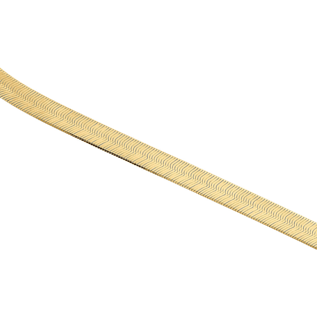 10K Yellow Gold Solid Herringbone Chain Necklace 20 Inch S3967