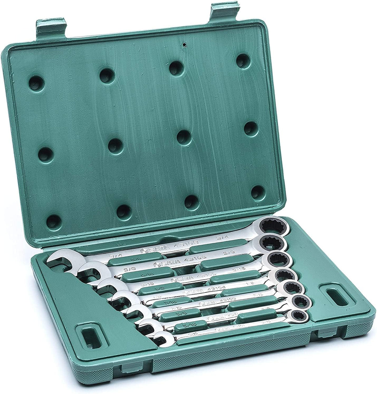 8-Piece Metric Ratcheting Wrench Set with Blow Molded Case J694