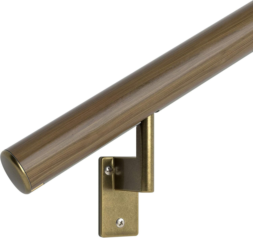 Satin Black Anodized Aluminum Handrail Kit with Wall Brackets and Endcaps L13545