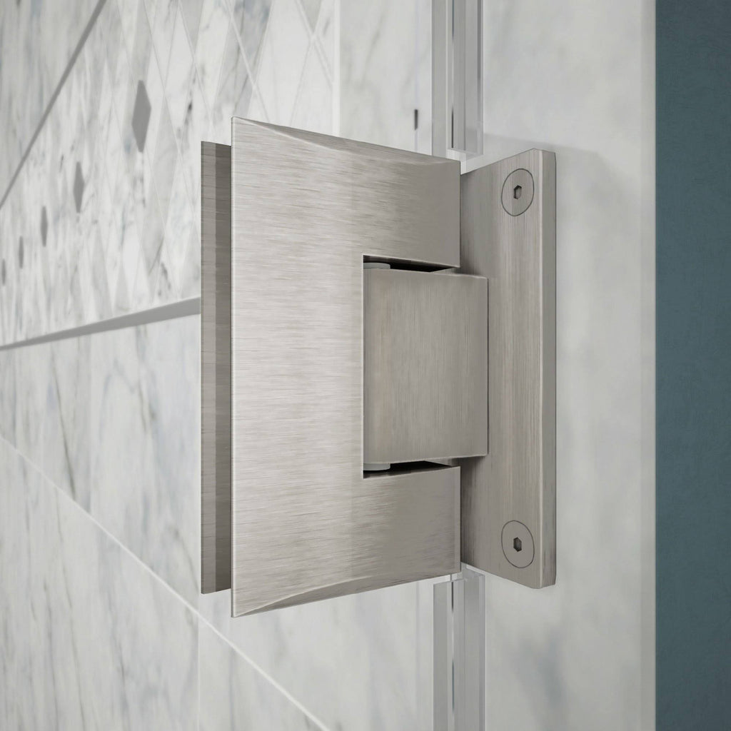 Brushed Nickel Hinged Shower Door Y153926