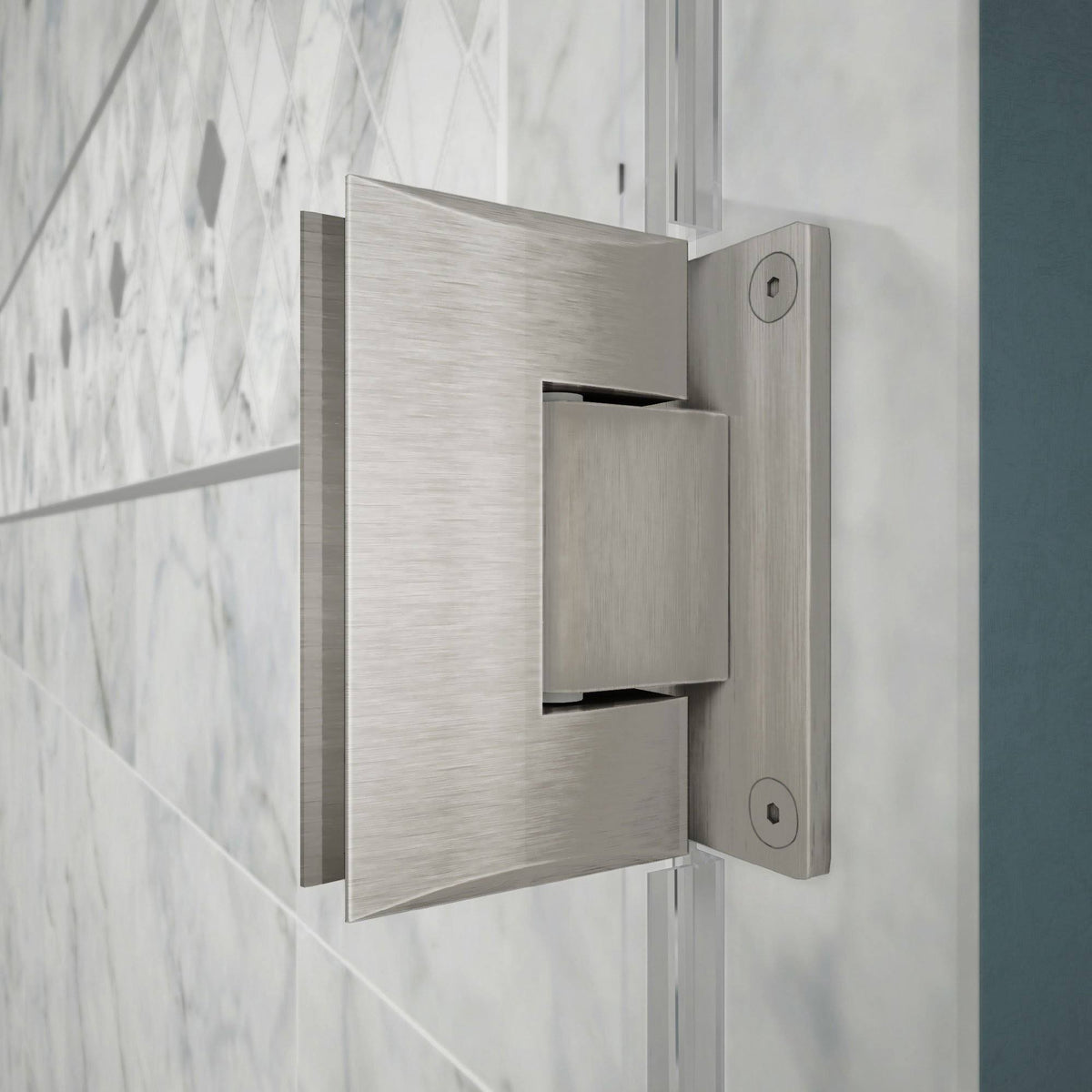 Brushed Nickel Hinged Shower Door Y153926