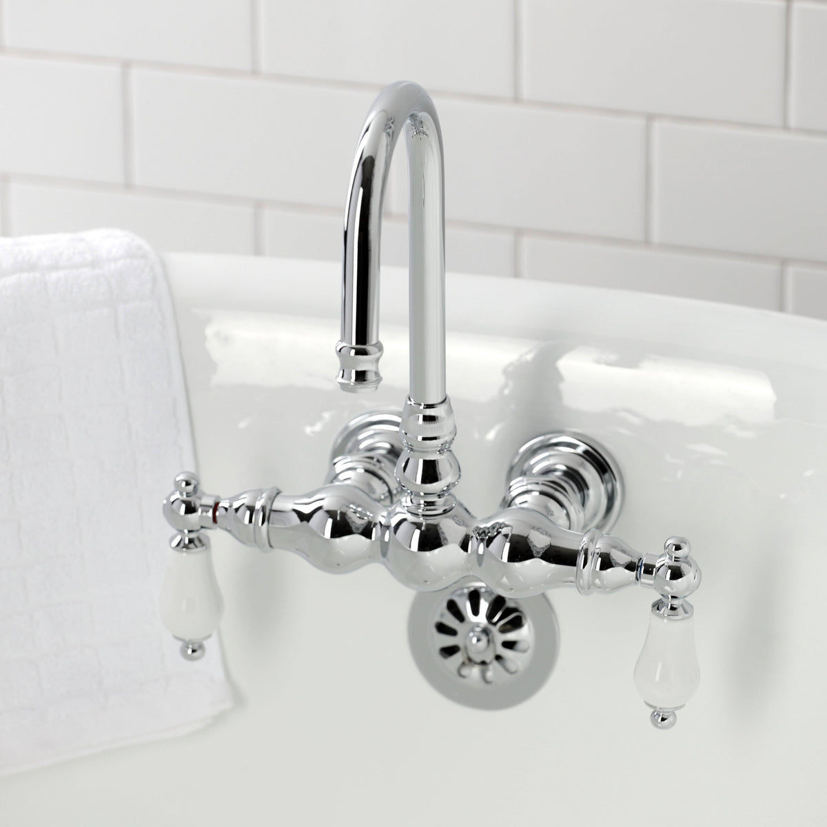 Vintage Tub Wall Mount Clawfoot Tub Faucet, Oil Rubbed Bronze L99573