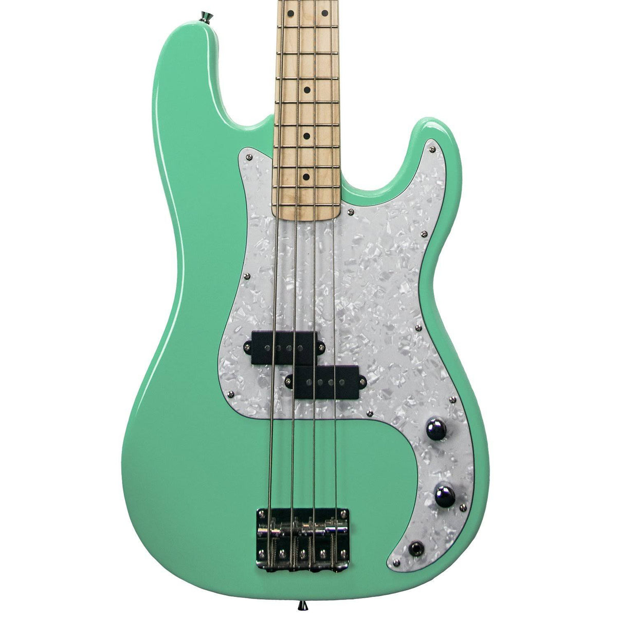 Surf Green Electric Bass Guitar with Pearl Pickguard Q54437