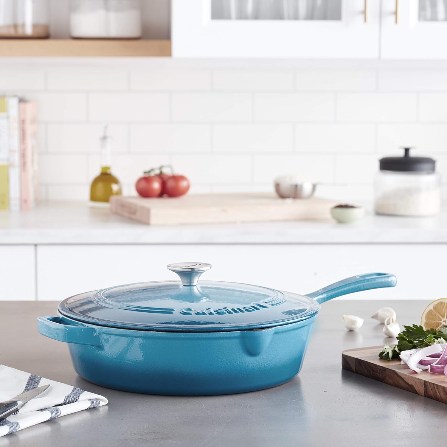 Enameled Cast Iron 12-Inch Chicken Fryer with Cover Y135