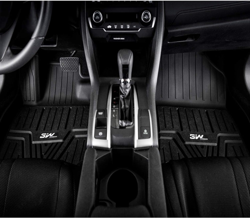 Black TPE All Weather Custom Fit Floor Liner Full Set Car Mats T7133