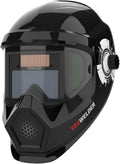Large Viewing True Color Solar Powered Auto Darkening Welding Helmet with Side View, 4 Arc Sensor Wide Shade 4/5-9/9-13 Welder Mask R201224