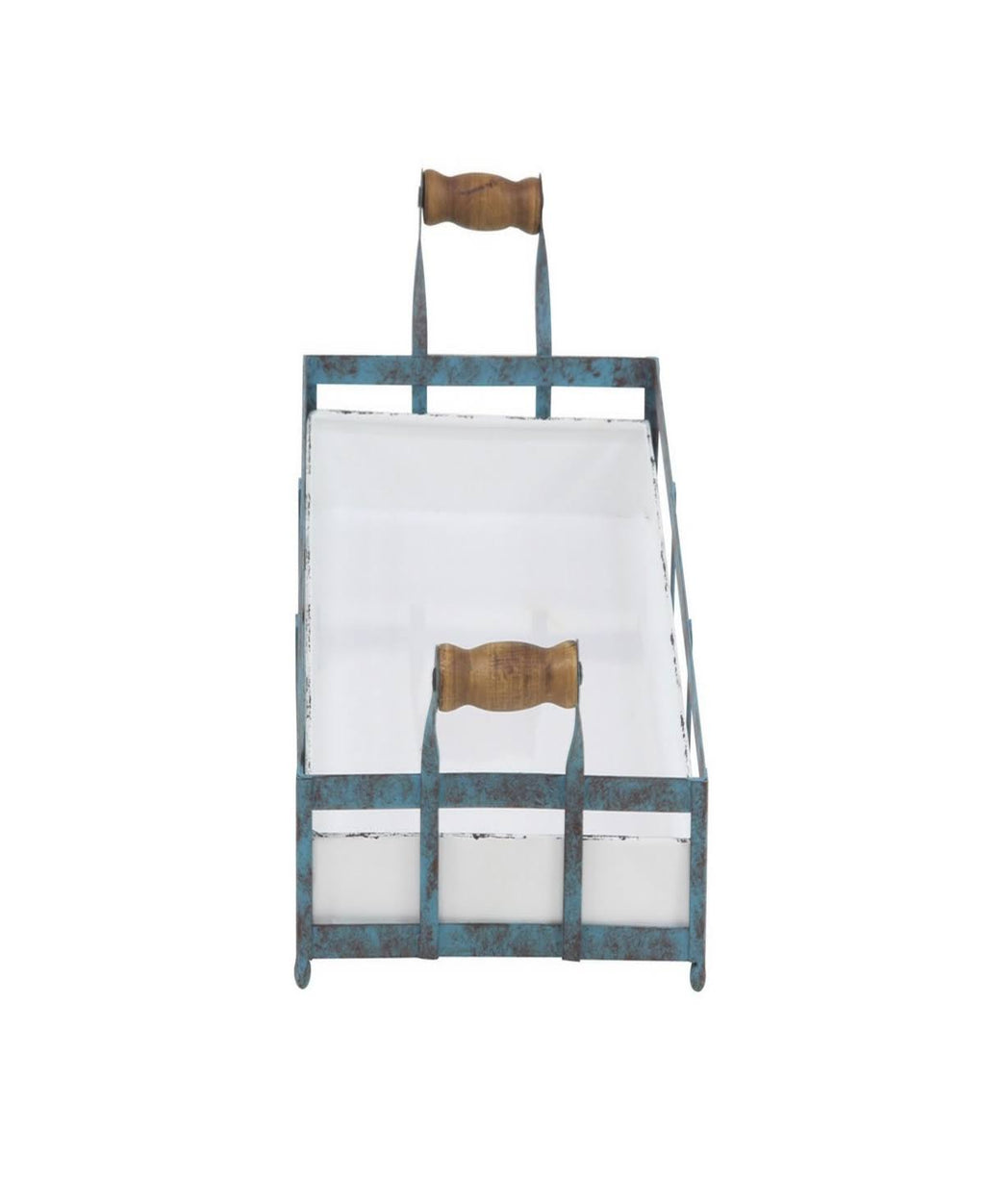 Set of 2 Blue Metal Farmhouse Tray K5309