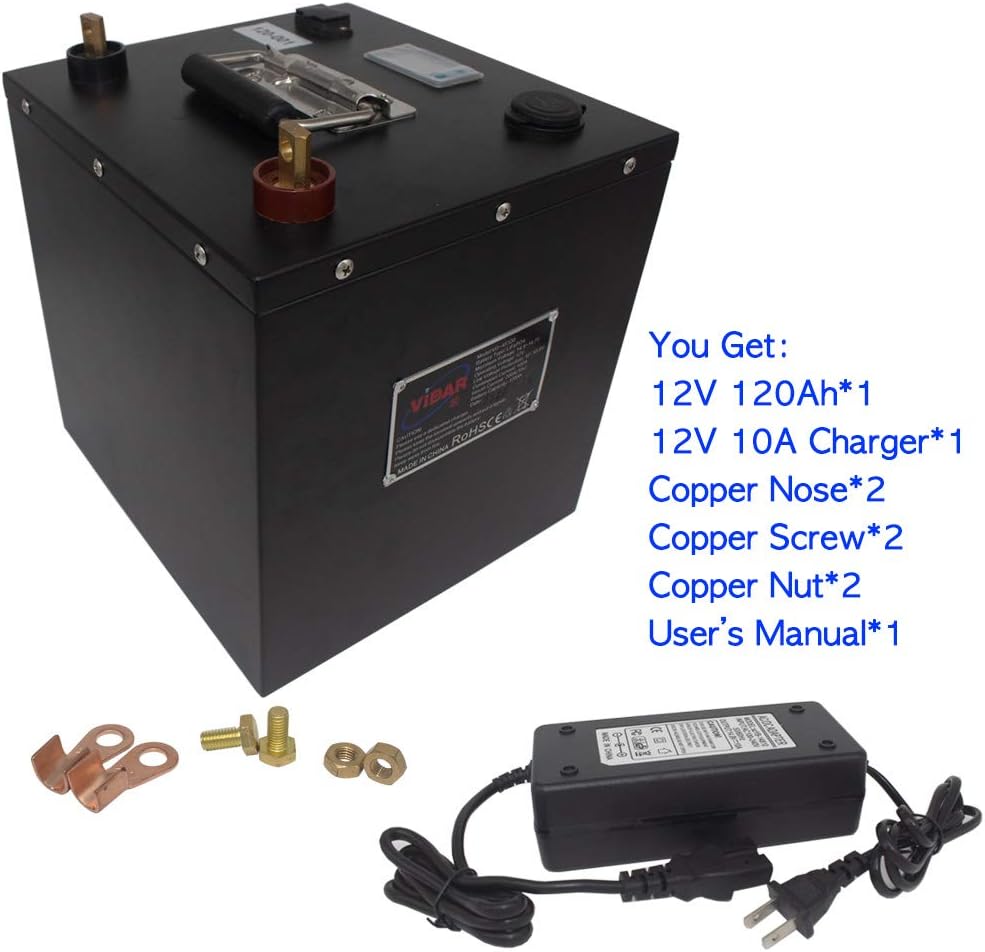 12V 120Ah LiFePO4 Deep-Cycle Battery with Built-in BMS H28362