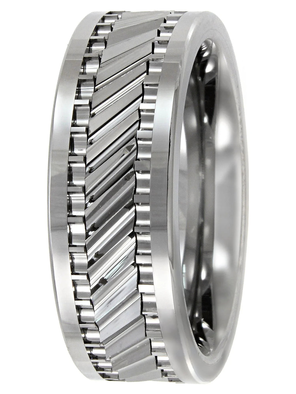 Tungsten 8MM Gear Pattern Wedding Band Z10993