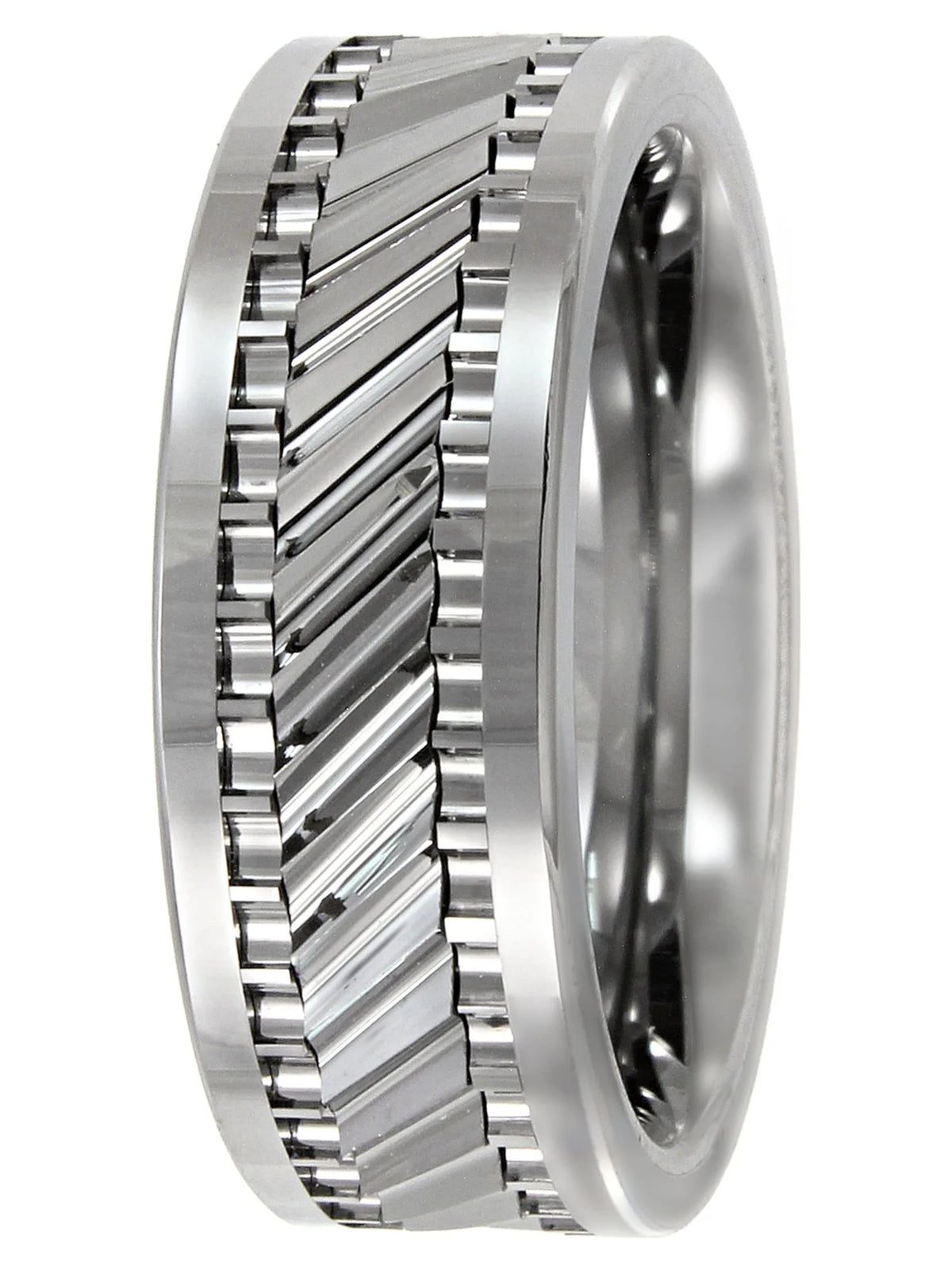 Tungsten 8MM Gear Pattern Wedding Band Z10993