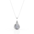 0.43 Carat Round Diamond 4 Prong Pendant Necklace 10K White Gold N38711